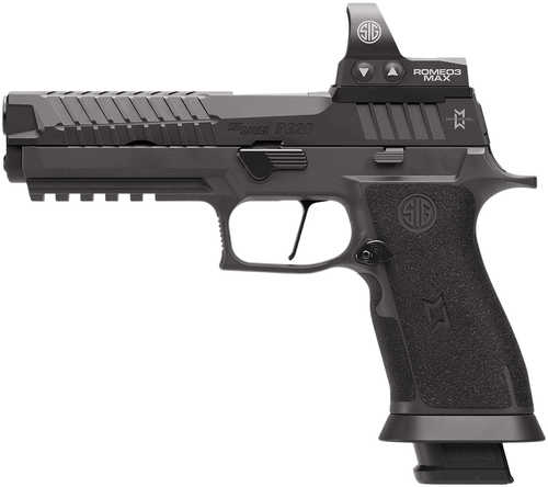 Sig Sauer P320 MAX 2 9mm Luger 21+1 5" Black Nitride Match Grade Bull Barrel, Black Nitron Stainless Steel Optic Ready/Serrated Slide, Black Nitron Stainless Steel Frame w/Picatinny Rail, Hogue Max Michel Edition Aluminum Grip, Sig ROMEO3 6 MO
