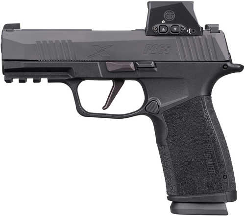 Sig Sauer P365 Xmacro w/Optic Compact 9mm Luger 17+1 3.70" Black Nitron Stainless Steel Serrated w/Optic Slide, Black Stainless Steel Frame w/Beavertail & Picatinny Rail, Xmacro Polymer Grip, Sig ROMEO-X Compact Red Dot