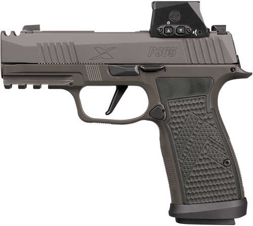 Sig Sauer P365 AXG Legion w/Optic Compact 9mm Luger 17+1 3.10" Black Carbon Steel Barrel, Legion Gray Cerakote Stainless Steel Optic Ready/Serrated Slide, Legion Gray Cerakote Stainless Steel Frame w/Picatinny Rail, Custom Legion G10