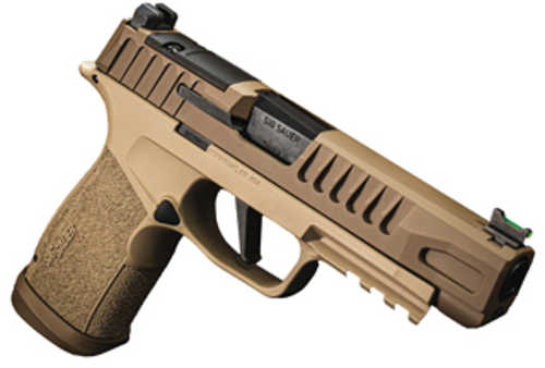 Sig Sauer P365 Fuse, Semi-automatic, Striker Fired, Polymer Frame Pistol, Compact, 9MM, 4.3" Barrel, Cerakote Finish, Custom 2-Tone Tan by Shark Coast Tactical, Sig Sauer LXG Grip, Fiber Optic Front and Low Profile Combat Rear Sights, 3 Magazines, (2