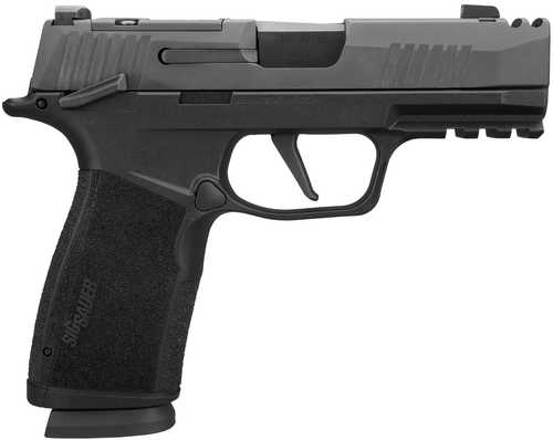 Sig Sauer P365 XMacro COMP Compact 9mm Luger 17+1 3.10" Black Barrel, Black Nitron Stainless Steel Integrated Compensator/Optic Ready/Serrated Slide, Black Stainless Steel Frame w/Beavertail & Picatinny Rail, XMacro Polymer Grip, RMSc Footpr