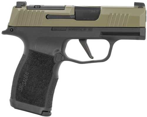 Sig Sauer P365X Micro-Compact 9mm Luger 12+1 3.10" Black Moss Green Stainless Steel Optic Ready/Serrated Slide, Black Stainless Steel Frame w/Accessory Rail, Textured Grip, RMSc Footprint