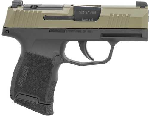 Sig Sauer P365 Micro-Compact 9mm Luger 10+1 3.10" Black Barrel, Moss Green Stainless Steel Optic Ready/Serrated Slide, Black Alloy Frame w/Accessory Rail, Textured Grip, RMSc Footprint