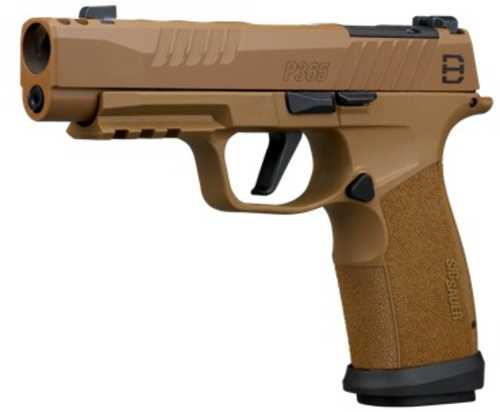 Sig Sauer P365 DH3 Compact 9mm Luger 10+1 3.70" Black DLC Barrel, Coyote Cerakote Stainless Steel Lightening Cut/Optic Ready/Serrated Slide & Frame w/Picatinny Rail, Interchangeable Backstrap Grip, SIG-LOC Compact Footprint