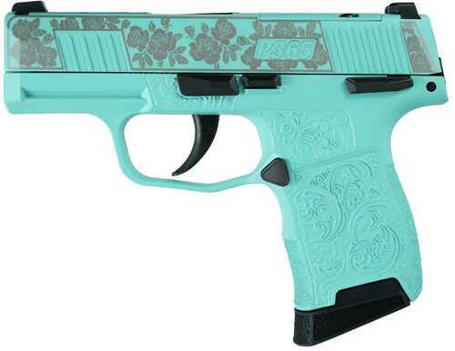 Sig Sauer Exclusive "Tiffany And Roses" P365-380 Handgun 380 Auto 10Rd Magazine 3.1" Barrel Black Manual Safety