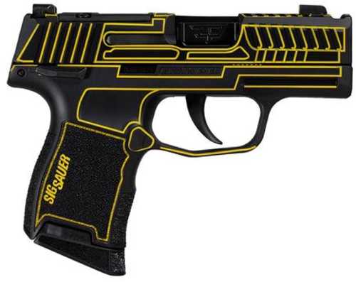 Sig Sauer P365 "Outlander Yellow Laser" Handgun 9mm Luger 10rd Magazines(2) 3.1" Black Barrel X-RAY 3 Sights Manual Safety