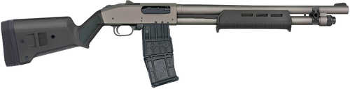 Mossberg 590M 12 Gauge 10+1 18.50" Tungsten Gray Cerakote Barrel & Steel Drilled & Tapped Receiver, Magpul SGA Black Synthetic Stock