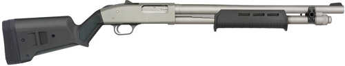 Mossberg 590A1 Professional Series 12 Gauge Pump 3" 6+1 18.50" Silver Marinecote Heavy Walled Barrel, Silver Marinecote Steel Drilled & Tapped Receiver, Magpul SGA Black Synthetic Stock, Ambidextrous