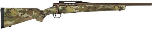 Mossberg Patriot Compact 6.5 Creedmoor 4+1 18" Patriot Brown Cerakote Threaded Bull Barrel, Patriot Brown Cerakote Steel Receiver w/Picatinny Rail, MultiCam Fixed Synthetic Stock