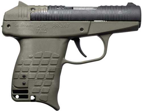 Kel-Tec PR-3AT Compact Frame 380 ACP 13+1 2.85" Black Rotating Barrel Shroud, Green Polymer Frame