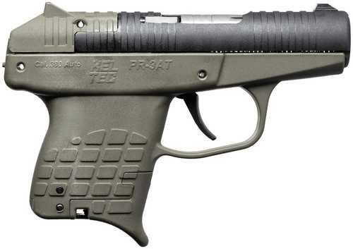 Kel-Tec PR-3AT Compact Frame 380 ACP 10+1 2.85" Black Rotating Barrel Shroud, Green Polymer Frame