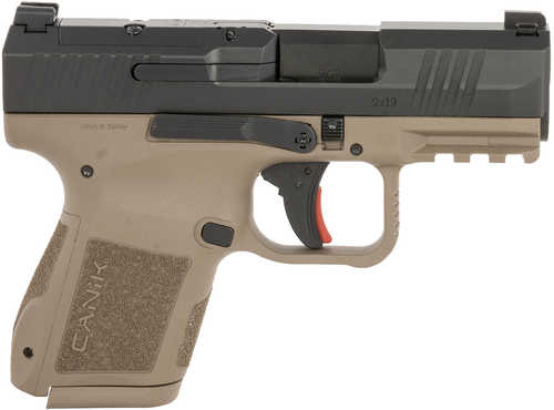 Canik Mete MC9 *CA Compliant Micro-Compact Frame 9mm Luger 10+1 3.18" Steel Barrel, Black Cerakote Optic Ready/Serrated Steel Slide, Flat Dark Earth Polymer Frame w/Picatinny Rail, Textured Grip