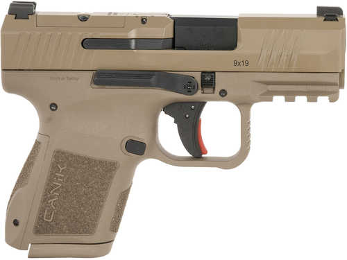 Canik Mete MC9 *CA Compliant Micro-Compact Frame 9mm Luger 10+1 3.18" Steel Barrel, Flat Dark Earth Cerakote Optic Ready/Serrated Steel Slide, Flat Dark Earth Polymer Frame w/Picatinny Rail, Textured Grip