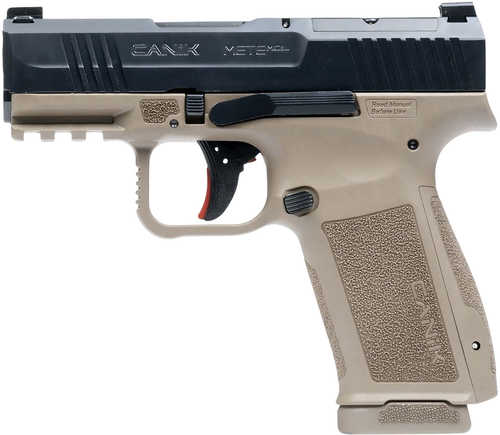 Canik Mete MC9L *CA Compliant 9mm Luger 10+1 3.18" Black Steel Barrel, Black Nitride Steel Serrated Slide, Flat Dark Earth Polymer Frame w/Picatinny Rail, Interchangeable Backstrap Grip