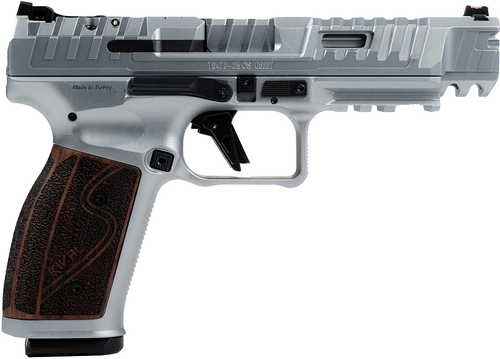 Canik SFx Rival-S Full Size Frame 9mm Luger 18+1 5" Stainless Steel Barrel, Matte Stainless Steel Optic Ready/Ported/Serrated Slide, Matte Stainless Steel Frame w/Picatinny Rail, Rosewood Grip