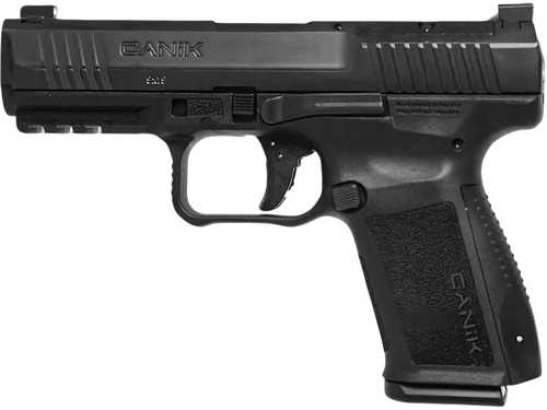 Canik Mete SF One Series 9mm Luger 15+1 4.19" Black Barrel, Black Cerakote Steel Optic Ready/Serrated Slide, Black Polymer Frame w/Picatinny Rail, Interchangeable Backstrap Grip, Shield RMSc/RMS Footprint