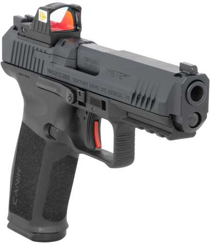Canik Mete SFT One Series w/Optic 9mm Luger 18+1 4.46" Black Barrel, Black Nitride Steel Serrated w/Optic Slide, Black Polymer Frame w/Beavertail & Picatinny Rail, Interchangeable Backstrap Grip