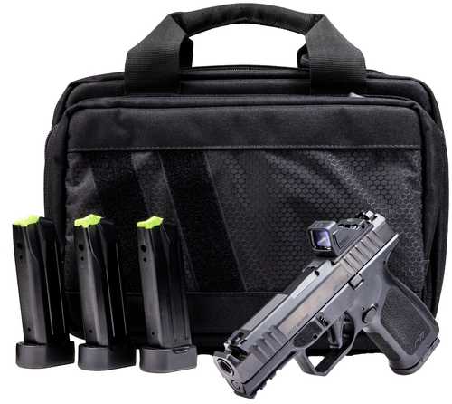 Rost Martin RM1C Comp Bundle *CA Compliant Compact Frame 9mm Luger 10+1 4" Compensated Barrel, Black Nitron Steel Integrated Compensator/Serrated w/Optic Slide, Black Polymer Frame w/Picatinny Rail, Textured Grip, Viridian RFX-11 Gr