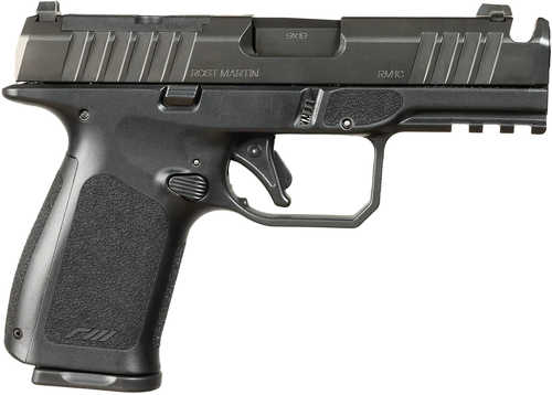 Rost Martin RM1C 9mm Luger 17+1 4" Black Compensated Match Grade Barrel, Black Tenifer Optic Ready/Serrated Steel Slide, Black Polymer Frame w/Picatinny Rail, Textured Grip