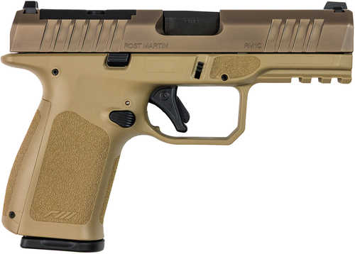 Rost Martin RM1C Compact Frame 9mm Luger 17+1 4" Black Match Grade Barrel, Movaja Steel Optic Ready/Serrated Slide, Flat Dark Earth Polymer Frame w/Picatinny Rail, Textured Grip, Ambidextrous