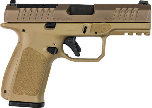 Rost Martin RM1C Compact Frame 9mm Luger 10+1 4" Black Match Grade Barrel, Movaja Steel Optic Ready/Serrated Slide, Flat Dark Earth Polymer Frame w/Picatinny Rail, Textured Grip, Ambidextrous