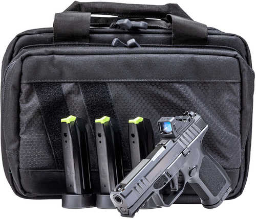 Rost Martin RM1C Bundle Compact 9mm Luger 17+1 4" Black Match Grade Barrel, Black Nitron Steel Serrated w/Optic Slide, Black Polymer Frame w/Picatinny Rail, Textured Grip, Viridian RFX-11 Green Dot, Ambidextrous