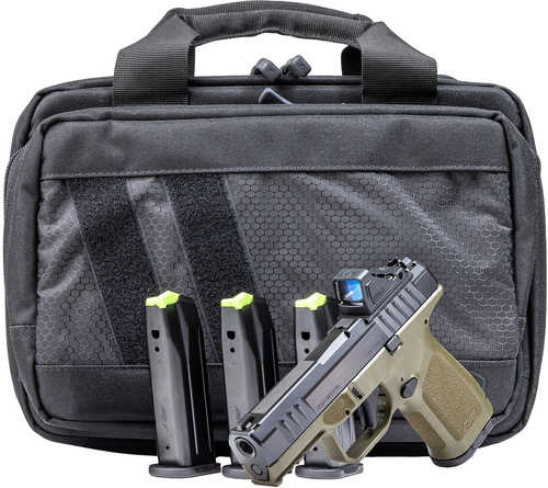 Rost Martin RM1C Bundle Compact 9mm Luger 17+1 4" Black Match Grade Barrel, Black Nitron Steel Serrated w/Optic Slide, OD Green Polymer Frame w/Picatinny Rail, Textured Grip, Viridian RFX-11 Green Dot, Ambidextrous