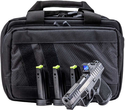 Rost Martin RM1S Bundle Sub-Compact 9mm Luger 15+1 3.60" Black Match Grade Barrel, Black Nitron Steel Optic Serrated w/Optic Slide, Black Polymer Frame w/Picatinny Rail, Textured Grip, Viridian RFX-11 Green Dot, RMR Footprint, Ambidextrous