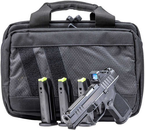 Rost Martin RM1C Bundle *CA Compliant Compact 9mm Luger 10+1 4" Black Match Grade Barrel, Black Nitron Steel Serrated w/Optic Slide, Black Polymer Frame w/Picatinny Rail, Textured Grip, Viridian RFX-11 Green Dot, Ambidextrous