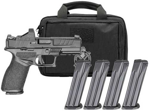 Springfield Armory Echelon 40F.C Gear Pac 9mm Luger 10+1 4" Black Melonite Barrel, Steel Optic Ready/Serrated Slide, Black Polymer Frame w/Picatinny Rail, Ambidextrous