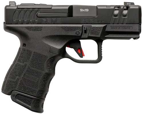 Sarsilmaz SAR9 Gen3 Sub-Compact 9mm Luger 10+1 3.30" Black Barrel, Black Steel Optic Cut/Serrated Slide, Black Polymer Frame w/Picatinny Rail, Textured Grip, RMSc Footprint
