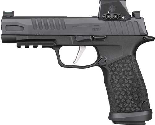 Sig Sauer P365 Fuse w/Optic Compact 9mm Luger 21+1 4.30" Black DLC Barrel, Black Nitron Stainless Steel Serrated w/Optic Slide, Black DLC Stainless Steel Frame w/Beavertail & Picatinny Rail, Black LXG Grip, Sig ROMEO-X SIG-LOC Compact