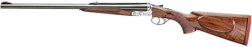 Rizzini USA Rhino Express Full Size 500 Nitro Express 2rd 26" Gloss Steel Barrel, Coin Anodized Silver Engraved Steel Receiver, Oiled Turkish Walnut Fixed w/Pistol Grip Wood Stock, Ambidextrous