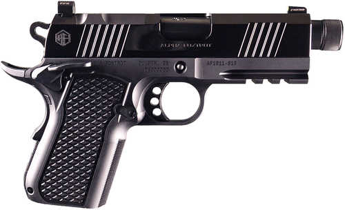 Alpha Foxtrot AF1911 S15 Sub-Compact Frame 9mm Luger 15+1 3.50" Black Threaded Barrel, Polished Black DLC Stainless Steel Optic Ready/Serrated Slide, Polished Black DLC Aluminum Frame w/Beavertail & Picatinny Rail, RMSc Footprint, Ambi