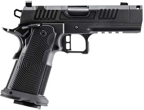 Alpha Foxtrot AF1911 Romulus Compact Frame 9mm Luger 20+1 3.50" Black Bull Ramped Compensated Barrel, Black DLC Stainless Steel Optic Ready/Serrated Slide & Frame w/Beavertail & Picatinny Rail, Polymer Grip, RMSc Footprint