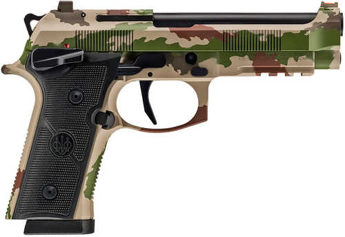 Beretta USA 92XI Full Size Frame 9mm Luger 10+1 4.70" Black Steel Barrel, Vegetato Camo Cerakote Stainless Steel Optic Ready/Serrated Slide & Steel Frame w/Beavertail & Picatinny Rail, Black Textured Grip, Ambidextrous