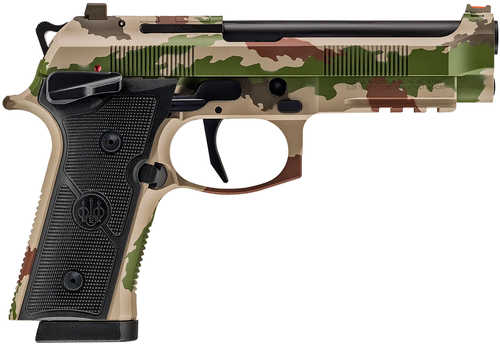 Beretta USA 92XI Full Size Frame 9mm Luger 18+1 4.70" Black DLC Steel Barrel, Vegetato Camo Cerakote Stainless Steel Optic Ready/Serrated Slide, Vegetato Camo Cerakote Aluminum Frame w/Picatinny Rail, Black Textured Grip, MRDS Footprint