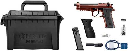 Beretta USA M9A4 Overlanding Full Size Frame 9mm Luger 15+1 5.10" Black Threaded Barrel, Clay Cerakote Steel Optic Ready/Serrated Slide, Clay Cerakote Aluminum Frame w/Beavertail & Picatinny Rail, Ambidextrous