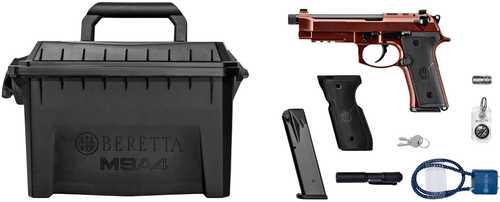 Beretta USA M9A4 Overlanding Full Size Frame 9mm Luger 10+1 5.10" Black Threaded Barrel, Clay Cerakote Steel Optic Ready/Serrated Slide, Clay Cerakote Aluminum Frame w/Beavertail & Picatinny Rail, Ambidextrous