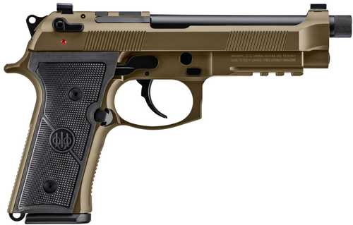 Beretta USA M9A4 Overlanding Full Size Frame 9mm Luger 15+1 5.10" Black Threaded Barrel, Nomad Bronze Cerakote Steel Optic Ready/Serrated Slide, Nomad Bronze Cerakote Aluminum Frame w/Beavertail & Picatinny Rail, Ambidextrous