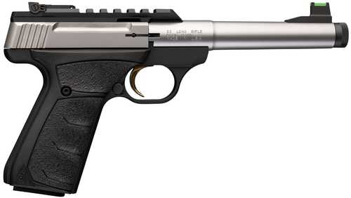 Browning Buck Mark Plus Camper SR 22 LR 10+1 5.90" Matte Blued Bull Threaded Barrel, Picatinny Rail Receiver, Aluminum Frame, Black Overmolded UFX Grip