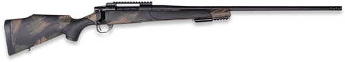 Weatherby Vanguard Black Hills Full Size 308 Win 5+1 24" Matte Blued Heavy Threaded Barrel & Steel Receiver w/Picatinny Rail, Arca Adapter/Picatinny Rail Forend, Black w/Green & Tan Accents Peak 44 Monte Carlo Polymer Stock