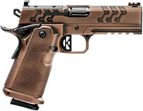 Kimber 2K11 Pro Minotaur 9mm Luger 19+1 4.25" Black DLC Fluted Barrel, Sandstone Cerakote Stainless Steel Lightening Cut/Optic Ready/Serrated Slide, Sandstone Cerakote Stainless Steel Frame w/Beavertail & Picatinny Rail, Aluminum Grip, RM