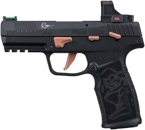 Sig Sauer P322 Rose w/Optic 22 LR 20+1 4" Black Barrel, Black Anodized Serrated w/Optic Slide, Black Stainless Steel Frame w/Picatinny Rail, Rose Laser Engraved Black Polymer Grip, Sig ROMEO-RS Compact 3 MOA Red Dot, Ambidextrous