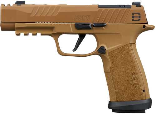 Sig Sauer P365 DH3 Compact 9mm Luger 21+1 3.70" Black DLC Barrel, Coyote Cerakote Stainless Steel Lightening Cut/Optic Ready/Serrated Slide & Frame w/Picatinny Rail, Interchangeable Backstrap Grip, SIG-LOC Compact Footprint