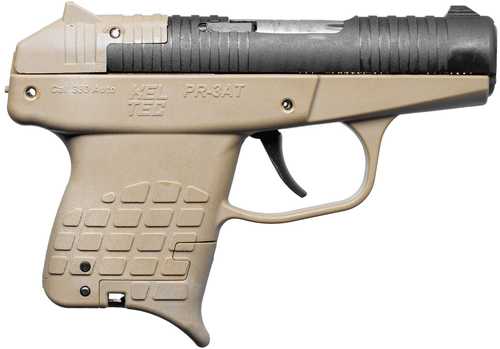 Kel-Tec PR-3AT Compact Frame 380 ACP 10+1 2.85" Black Rotating Barrel Shroud, Tan Polymer Frame