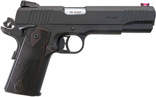 T R Imports 1911 45 ACP 7+1 Overall Black, Black Polymer Grip