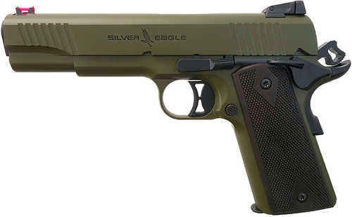 T R Imports 1911 45 ACP 7+1 Overall Green Cerakote, Walnut Grip