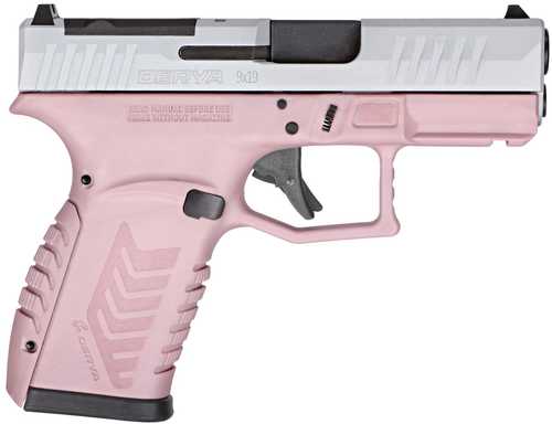 Derya Firearms DY9Z Micro Compact 9mm Luger 15+1 3.50" Black Barrel, Silver Alloy Steel Optic Ready/Serrated Slide, Pink Polymer Frame w/Accessory Rail, Interchangeable Backstrap Grip, RMSc Footprint