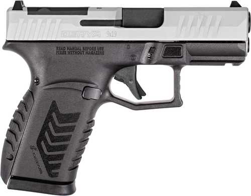 Derya Firearms DY9Z Micro Compact 9mm Luger 15+1 3.50" Black Barrel, Silver Alloy Steel Optic Ready/Serrated Slide, Black Polymer Frame w/Accessory Rail, Interchangeable Backstrap Grip, RMSc Footprint
